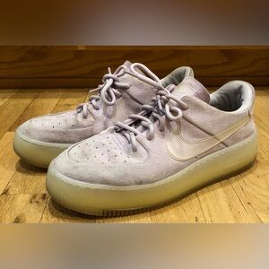 Nike Air Force Low Sage LX Lilac Purple Platform Sneakers Size 10 Purple Suede
